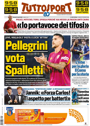Prima pagina Tuttosport di oggi - Quotidiano sport