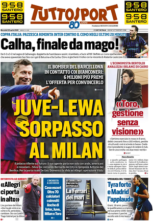 Prima pagina Tuttosport di oggi - Quotidiano sport