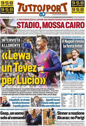 Prima pagina Tuttosport di oggi - Quotidiano sport