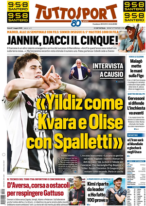 Prima pagina Tuttosport di oggi - Quotidiano sport