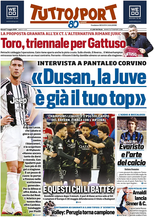 Prima pagina Tuttosport di oggi - Quotidiano sport