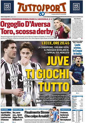 Prima pagina Tuttosport di oggi - Quotidiano sport