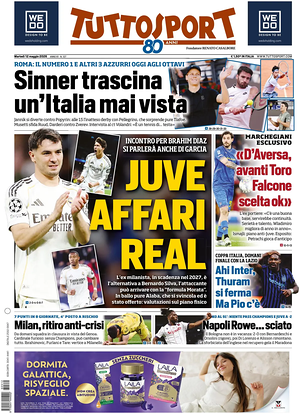 Prima pagina Tuttosport di oggi - Quotidiano sport