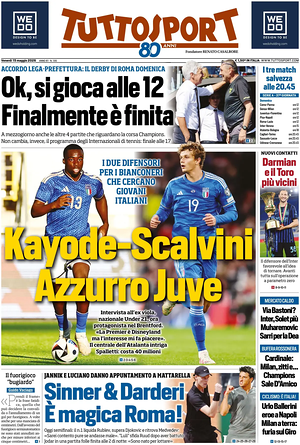 Prima pagina Tuttosport di oggi - Quotidiano sport