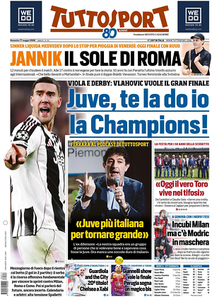 Prima pagina Tuttosport di oggi - Quotidiano sport