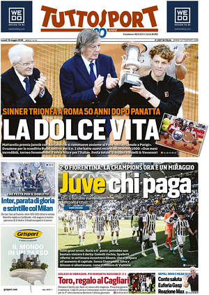 Prima pagina Tuttosport di oggi - Quotidiano sport