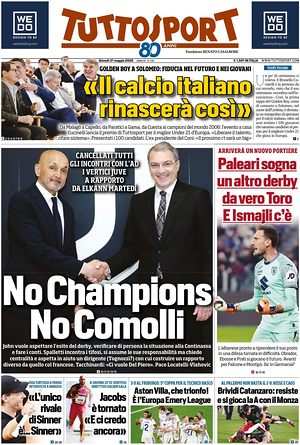 Prima pagina Tuttosport di oggi - Quotidiano sport