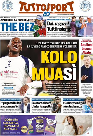Prima pagina Tuttosport di oggi - Quotidiano sport