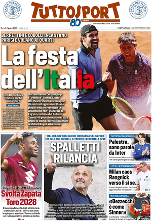 Prima pagina Tuttosport di oggi - Quotidiano sport