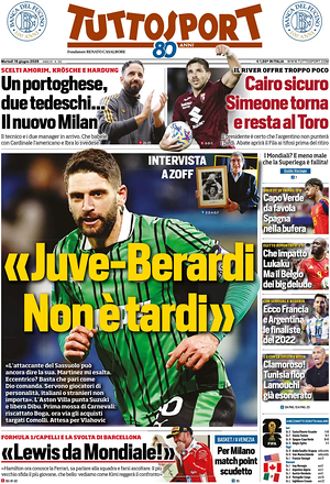 Prima pagina Tuttosport di oggi - Quotidiano sport
