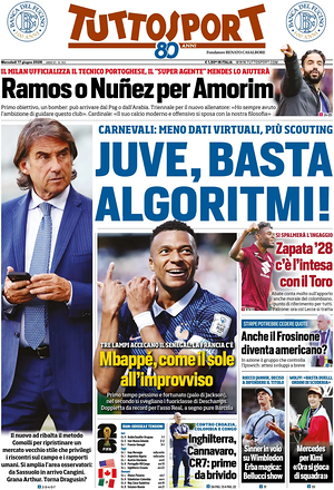 Prima pagina Tuttosport di oggi - Quotidiano sport