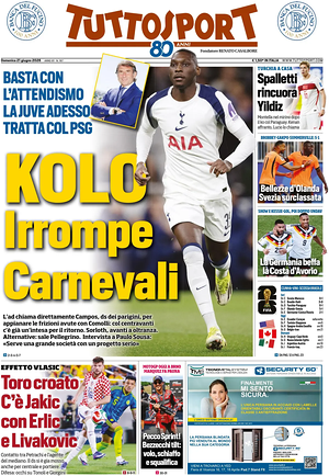 Prima pagina Tuttosport di oggi - Quotidiano sport