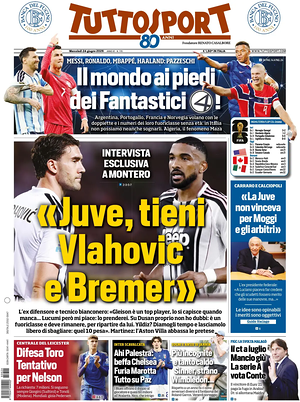 Prima pagina Tuttosport di oggi - Quotidiano sport