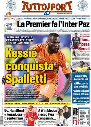 Prima pagina Tuttosport di oggi - Quotidiano sport