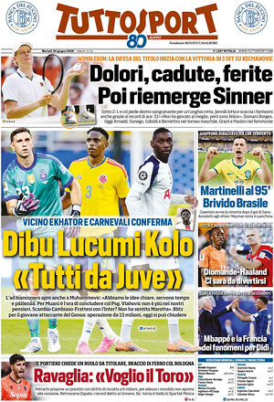 Prima pagina Tuttosport di oggi - Quotidiano sport