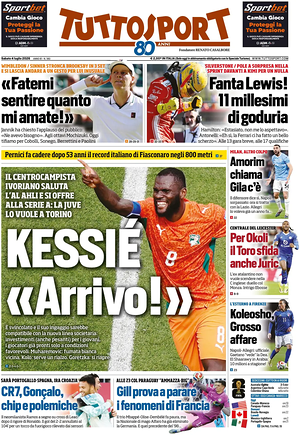 Prima pagina Tuttosport di oggi - Quotidiano sport