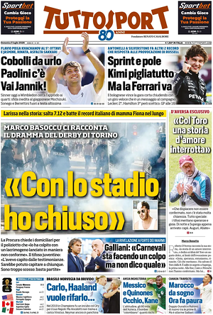 Prima pagina Tuttosport di oggi - Quotidiano sport