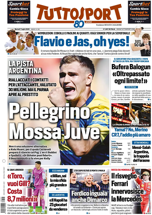 Prima pagina Tuttosport di oggi - Quotidiano sport