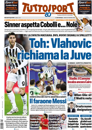 Prima pagina Tuttosport di oggi - Quotidiano sport