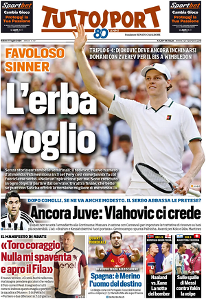 Prima pagina Tuttosport di oggi - Quotidiano sport