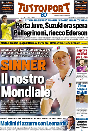 Prima pagina Tuttosport di oggi - Quotidiano sport
