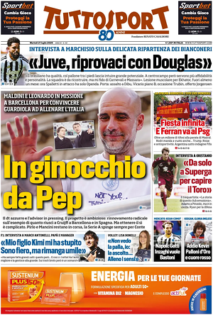 Prima pagina Tuttosport di oggi - Quotidiano sport