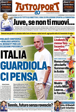 Prima pagina Tuttosport di oggi - Quotidiano sport