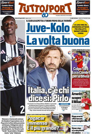Prima pagina Tuttosport di oggi - Quotidiano sport