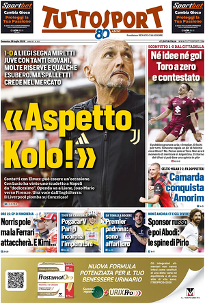 Prima pagina Tuttosport di oggi - Quotidiano sport