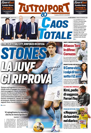 Prima pagina Tuttosport di oggi - Quotidiano sport