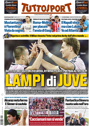 Prima pagina Tuttosport di oggi - Quotidiano sport