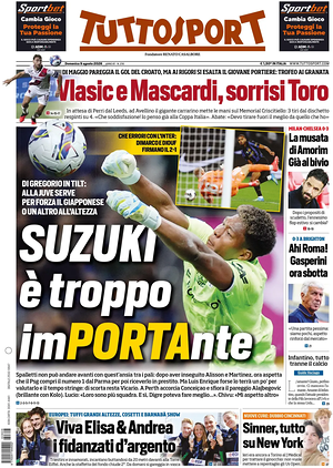 Prima pagina Tuttosport di oggi - Quotidiano sport