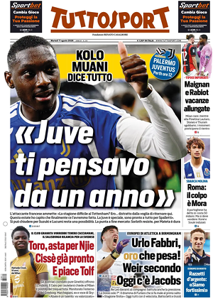 Prima pagina Tuttosport di oggi - Quotidiano sport