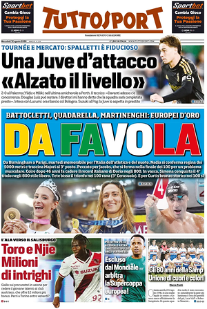 Prima pagina Tuttosport di oggi - Quotidiano sport