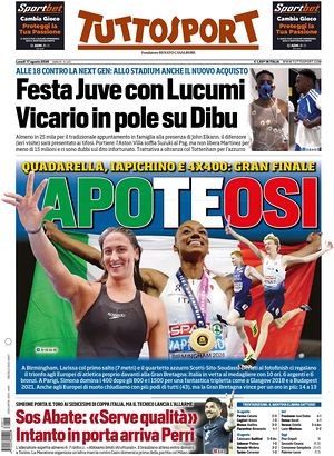 Prima pagina Tuttosport di oggi - Quotidiano sport