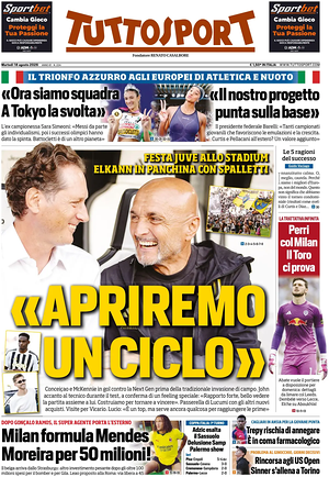 Prima pagina Tuttosport di oggi - Quotidiano sport