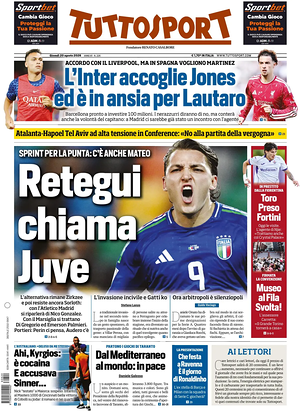 Prima pagina Tuttosport di oggi - Quotidiano sport