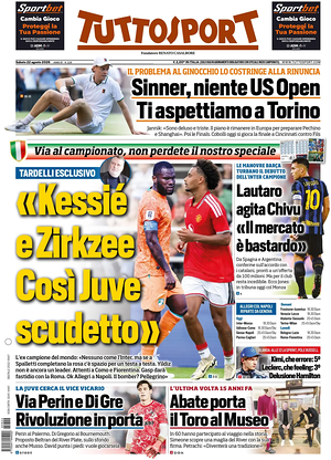 Prima pagina Tuttosport di oggi - Quotidiano sport