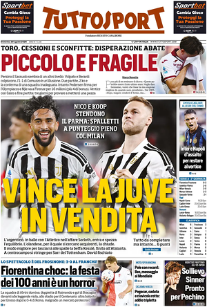 Prima pagina Tuttosport di oggi - Quotidiano sport