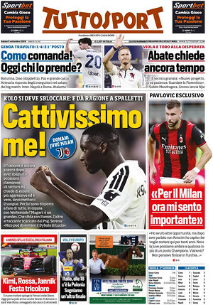 Prima pagina Tuttosport di oggi - Quotidiano sport