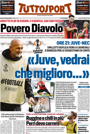 Prima pagina Tuttosport di oggi - Quotidiano sport