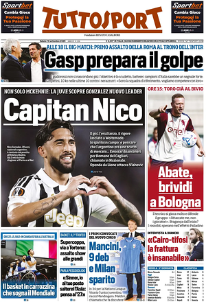 Prima pagina Tuttosport di oggi - Quotidiano sport