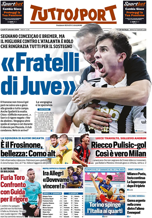 Prima pagina Tuttosport di oggi - Quotidiano sport