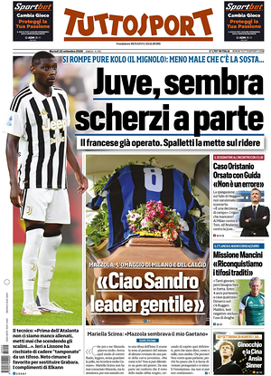 Prima pagina Tuttosport di oggi - Quotidiano sport