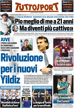 Prima pagina Tuttosport di oggi - Quotidiano sport