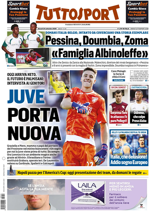 Prima pagina Tuttosport di oggi - Quotidiano sport