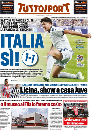 Prima pagina Tuttosport di oggi - Quotidiano sport