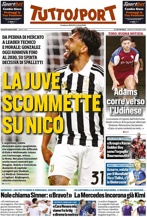 Prima pagina Tuttosport di oggi - Quotidiano sport