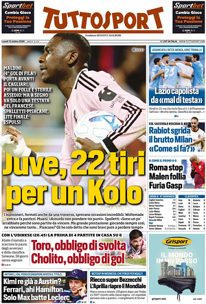 Prima pagina Tuttosport di oggi - Quotidiano sport