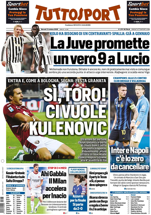 Prima pagina Tuttosport di oggi - Quotidiano sport